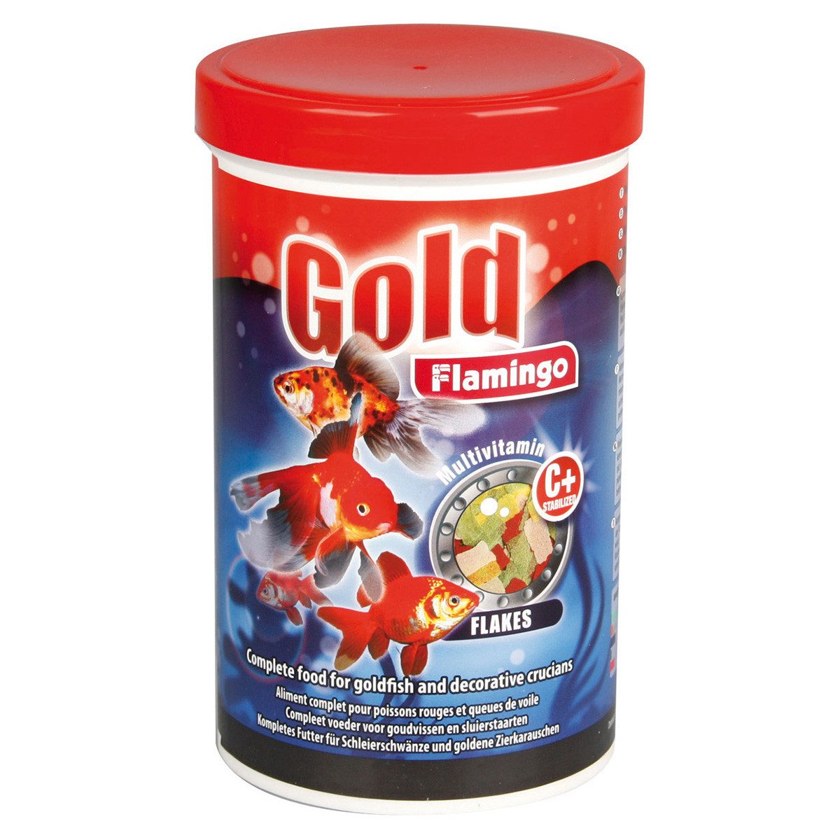 Flamingo Fisch-Futterspender Gold Flockenfutter für Goldfische