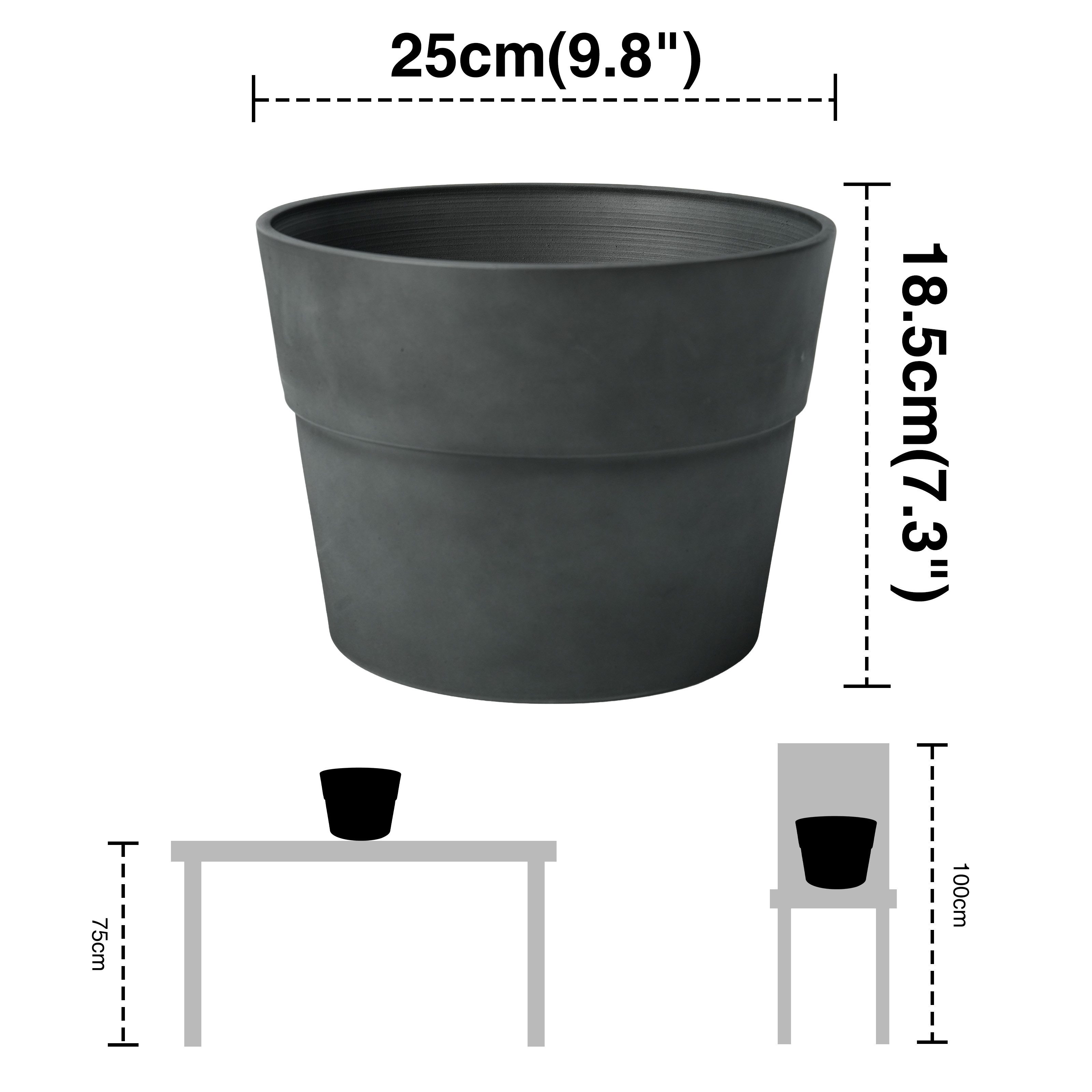 Zedelmaier Blumentopf 2er-Set Blumentopf mit extra Dicker Wand, mattierte Oberfläche