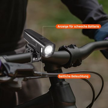 LETGOSPT Fahrradbeleuchtung LED Fahrradlampe 40 Lux, StVZO Zugelassen Fahrradlicht, USB Aufladbar Fahrradbeleuchtung, IPX5 Wasserdichtes Frontlicht