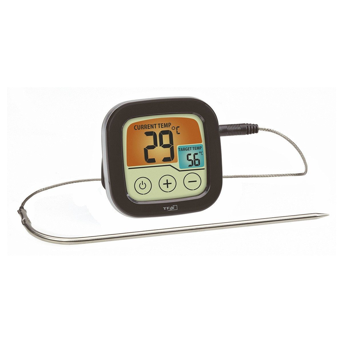 TFA Dostmann Bratenthermometer Digitales Grill-Bratenthermometer mit Farbdisplay, 1-tlg., Farbdisplay mit Hintergrundbeleuchtung
