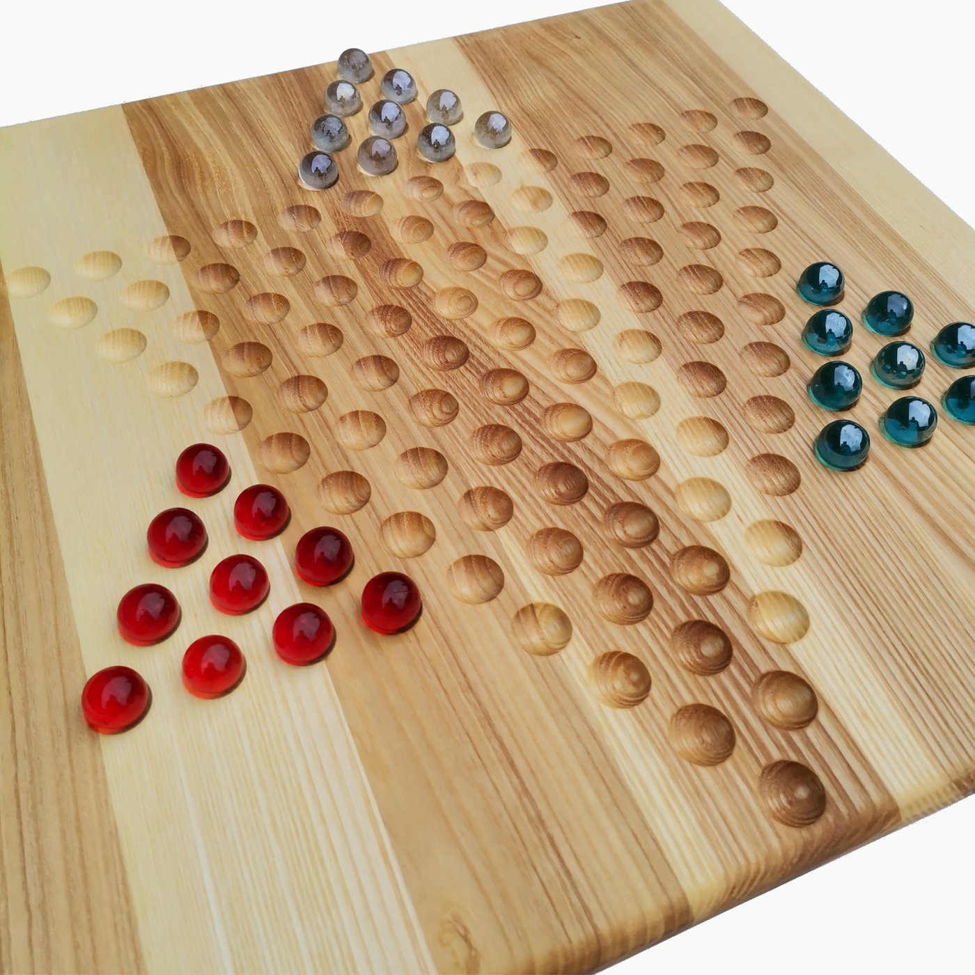 Madera Spielzeuge Spielesammlung Halma xxl Eschenholz 2-3, famlilienspiel, zeitloser Klassiker für strategischen Spielspaß