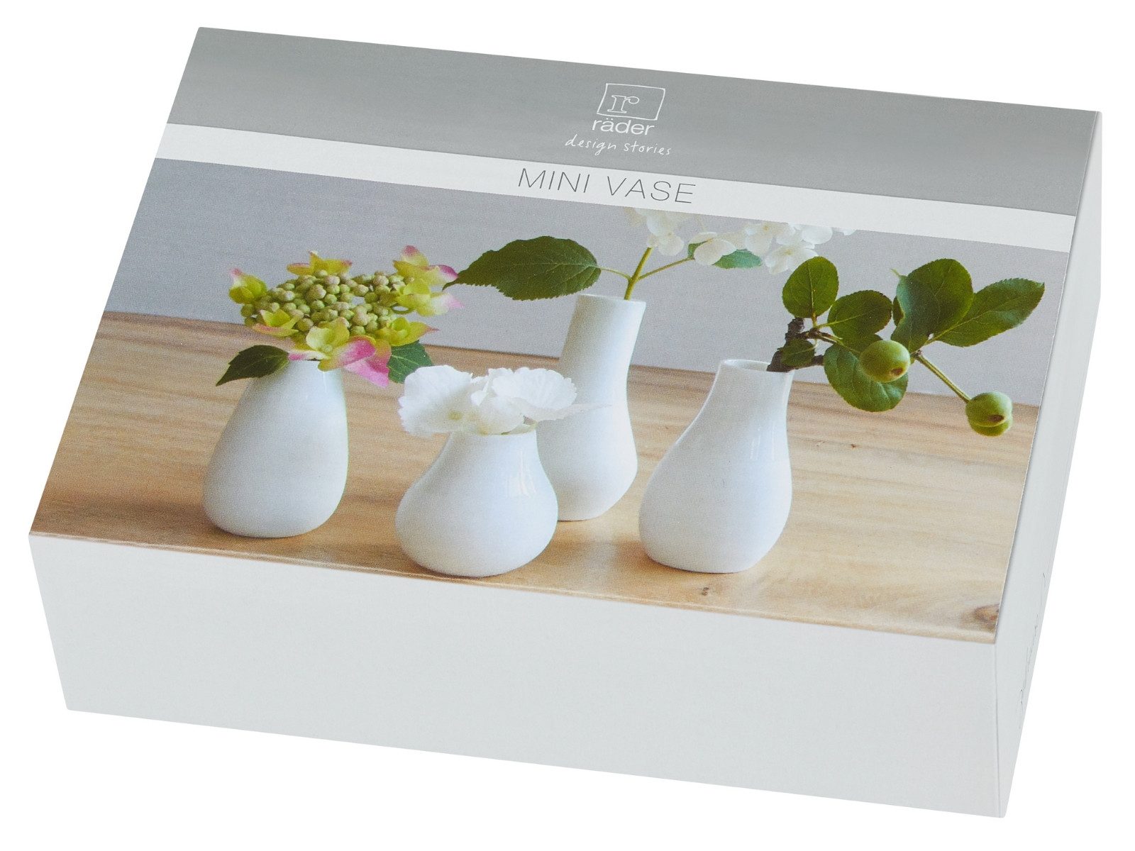 räder design stories Dekovase Minivasen weiß Set4 (Dekovasen)