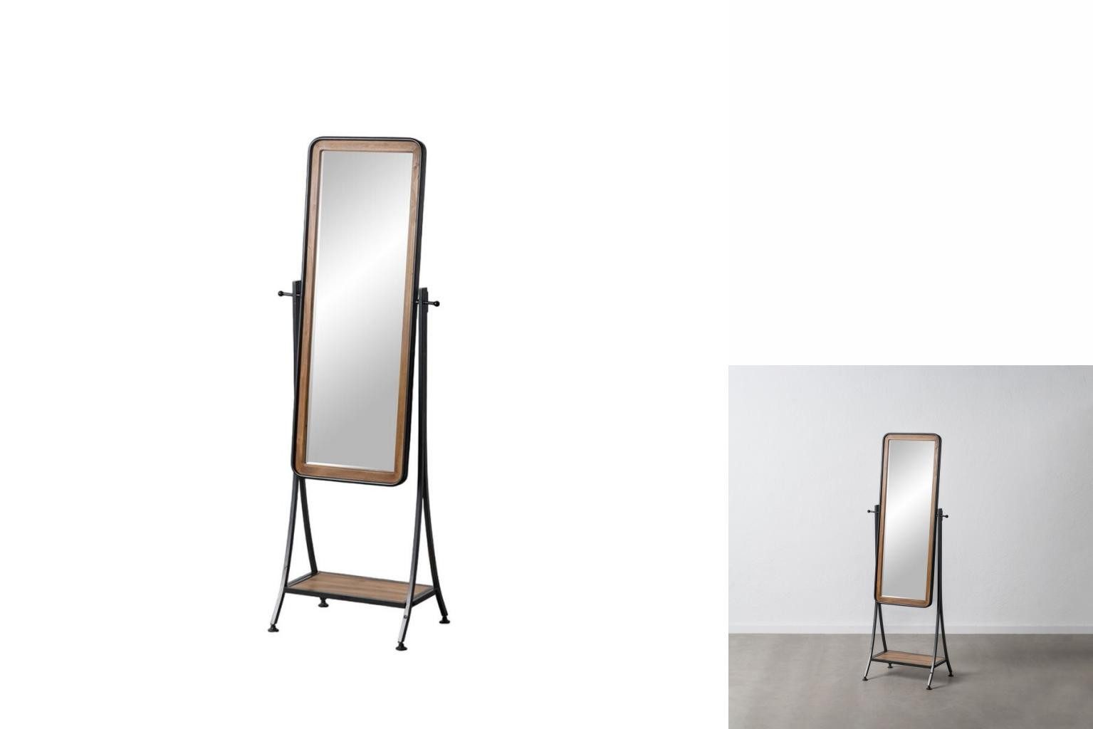 Bigbuy Spiegel Ankleidespiegel Schwarz natürlich 62 x 42 x 174 cm