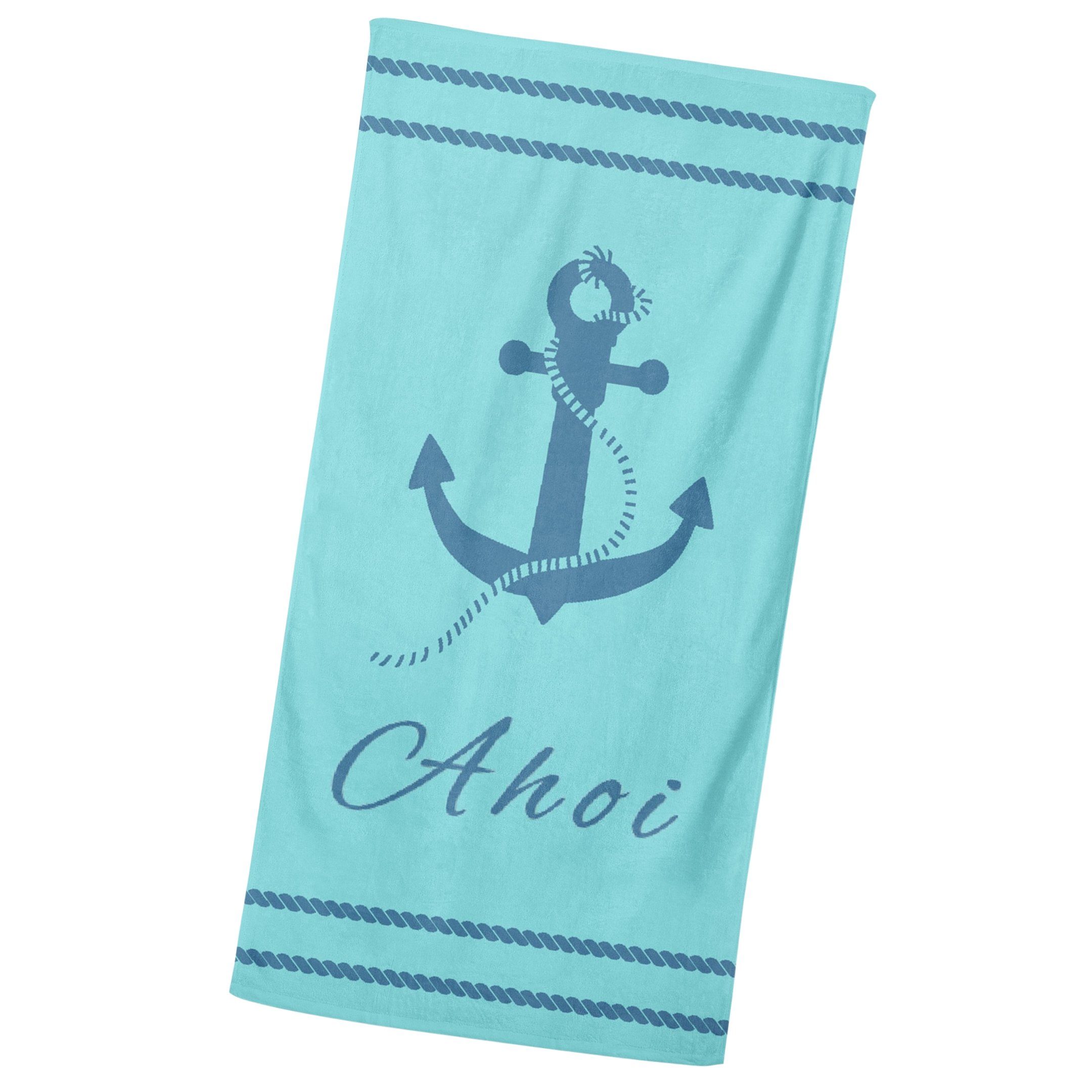 MTOnlinehandel Badetuch Ahoi Strandtuch / Strandlaken 90x180 cm, 100%, Baum günstig online kaufen