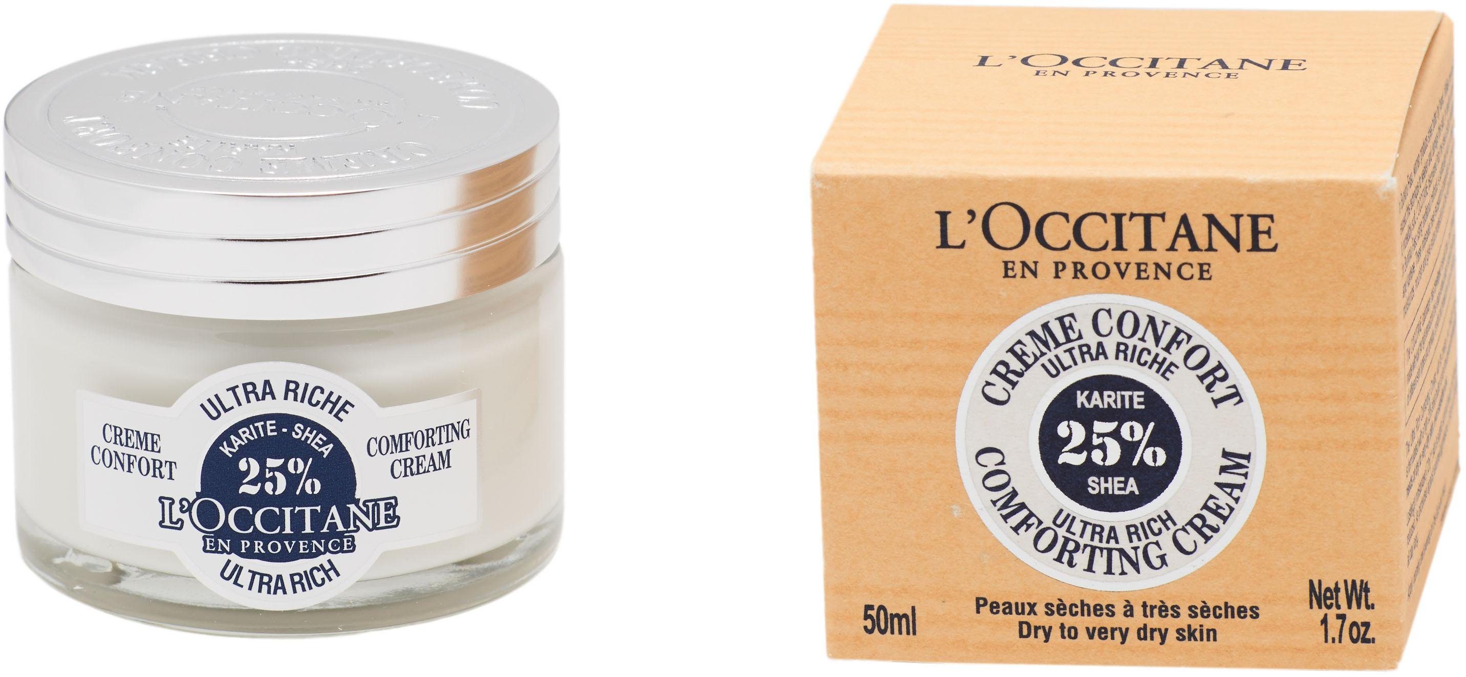 L'OCCITANE Feuchtigkeitscreme Karité Creme Confort Ultra Riche,  reichhaltig, Reichhaltige Gesichtscreme mit cremiger Textur