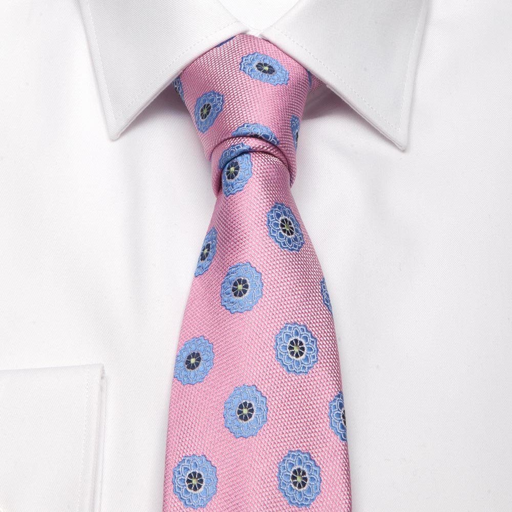 Blüten-Muster Rosa cm) Krawatte BGENTS Seiden-Jacquard mit Krawatte Breit (8