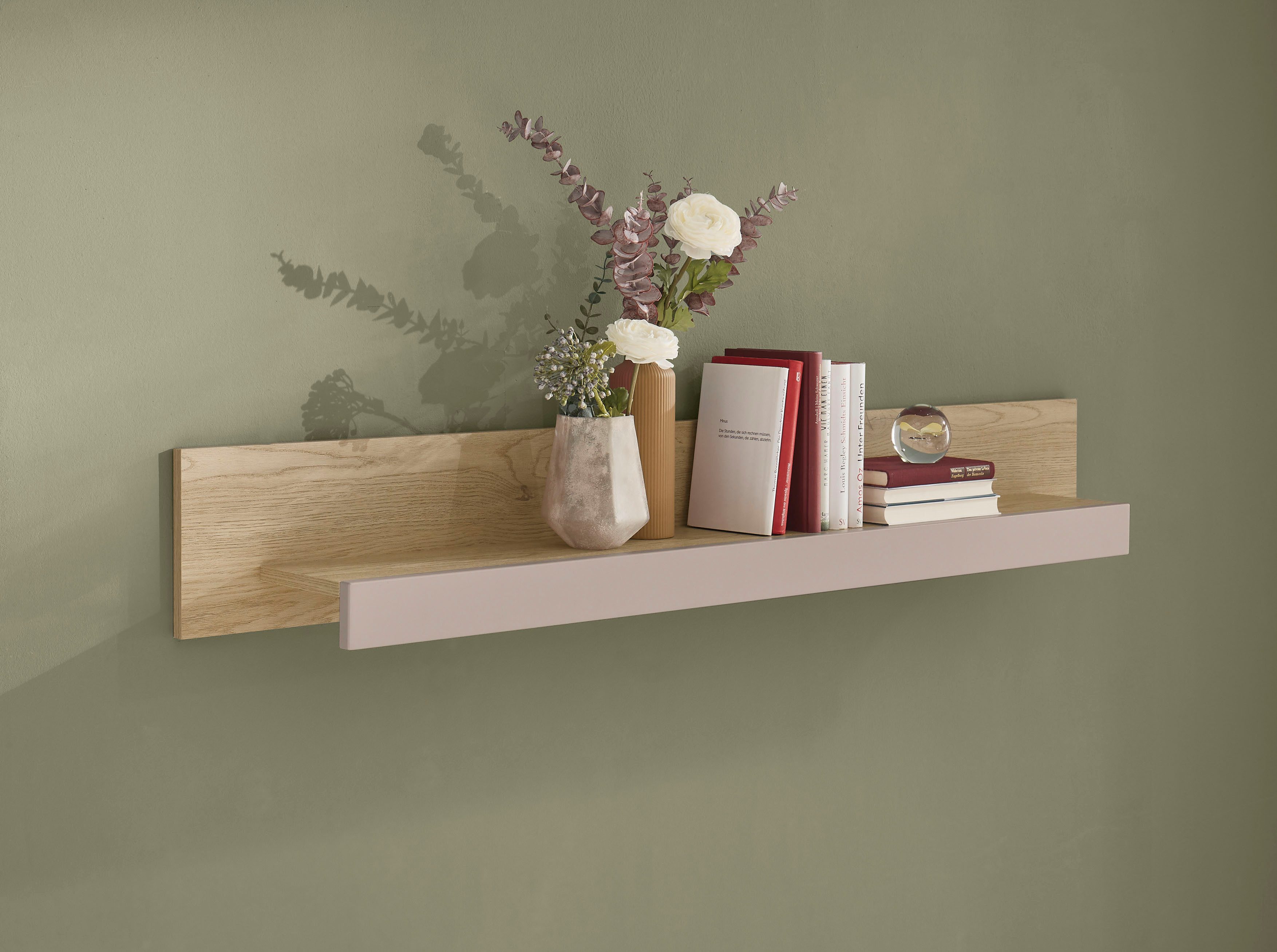 Home affaire Wandboard Cantara, modernes Wandregal, Hängeregal mit Ablagefach, vielseitig einsetzbar, in Eiche Evoke, Weiß oder Kaschmir erhältlich