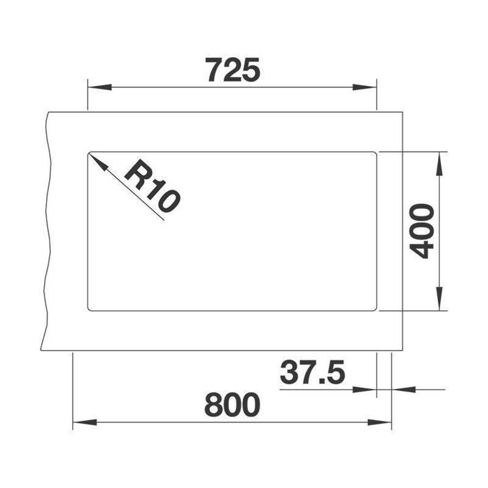 430/270-U 75,5/46 Blanco SUBLINE Granitspüle BLANCO InFino, Unterbaubecken felsgrau cm SILGRANIT,