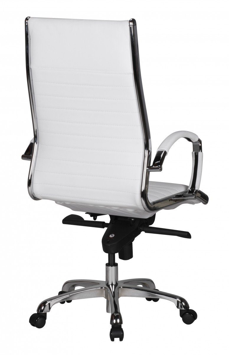 Amstyle Drehstuhl SPM1.233 (SALZBURG 1 höhenverstellbar Echtleder Chefsessel Weiß Bürostuhl Schreibtischstuhl), 120kg XXL