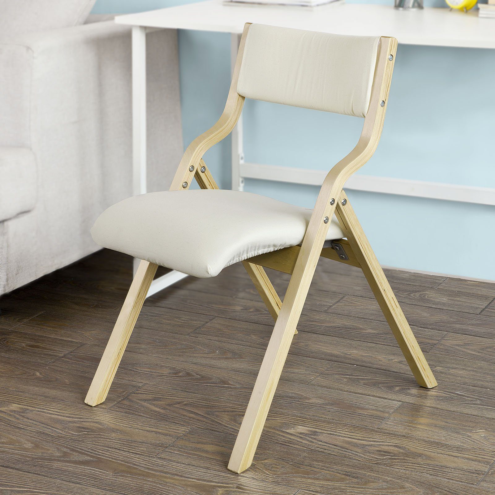SoBuy Klappstuhl FST40, Küchenstuhl mit gepolsterter Sitzfläche und Lehne