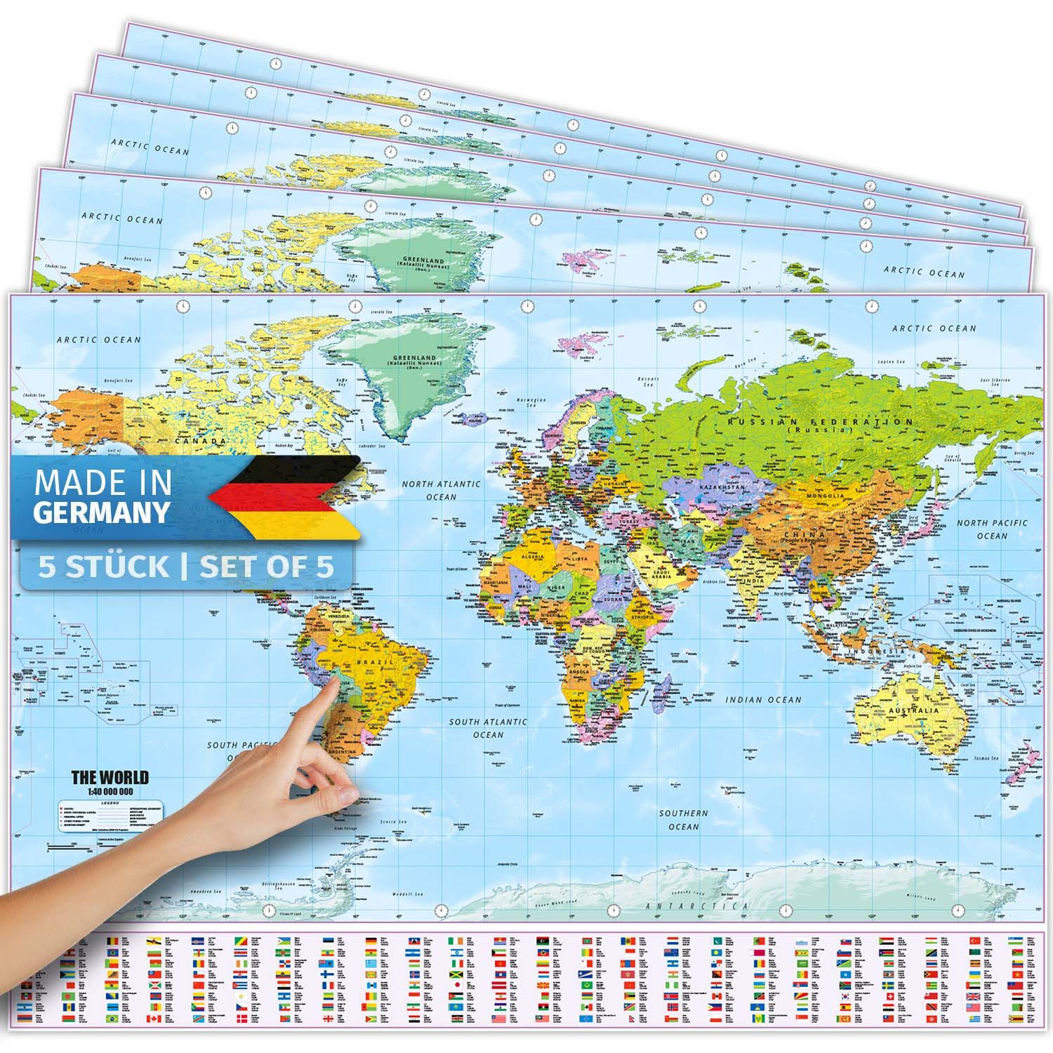 Goods+Gadgets Poster Weltkarte XXL Poster, Politisch günstig online kaufen