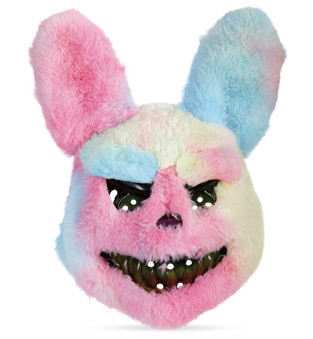 Fries Verkleidungsmaske Halbmaske Horror Hase Bunt mit Gummizug Halloween Karneval, Ideal für Halloween oder Karneval