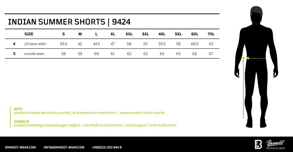 Brandit Shorts Indian Summer Shorts Robustes Material, integrierter Gürtel
