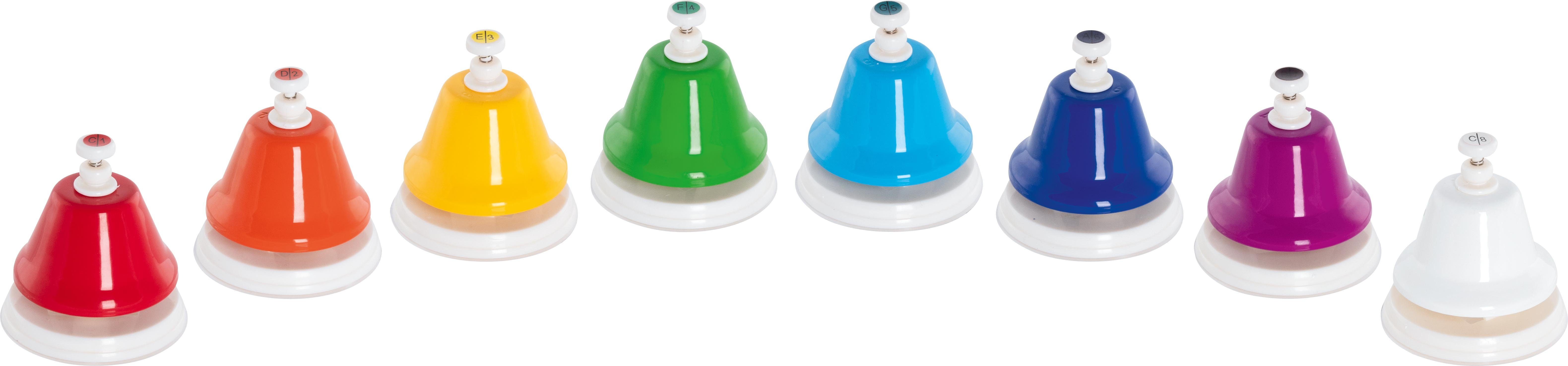 goki Spielzeug-Musikinstrument Колокола, (8 tlg), aus Metall und Kunststoff, kleine Melodien bespielbar