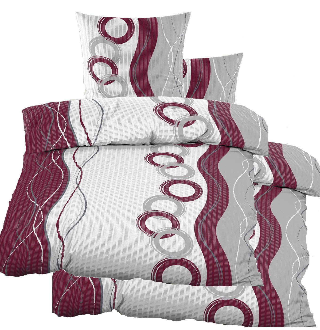 KH-Haushaltshandel Bettwäsche 4-tlg. Seersucker Bettwäsche 2x (135x200 +80x günstig online kaufen