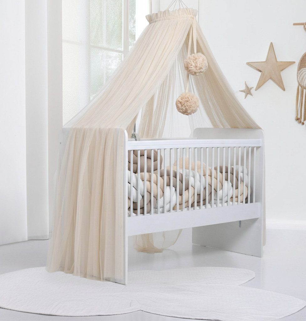 Baby Fancyroom Betthimmel Betthimmel aus 12 Meter Tüll aus 1. Klasse für Kinderbett Gitterbett, Himmel für Babybett Kinderbett