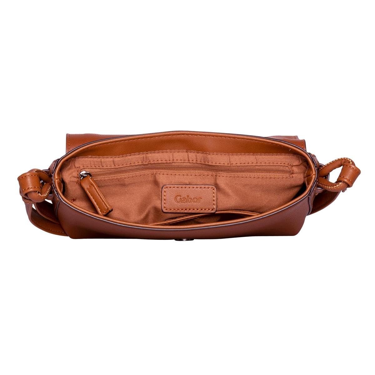 Gabor Handtasche GABOR Damen ELENI Flap-Bag Umhängetasche, 26 x 16 x 9 22 COGNAC