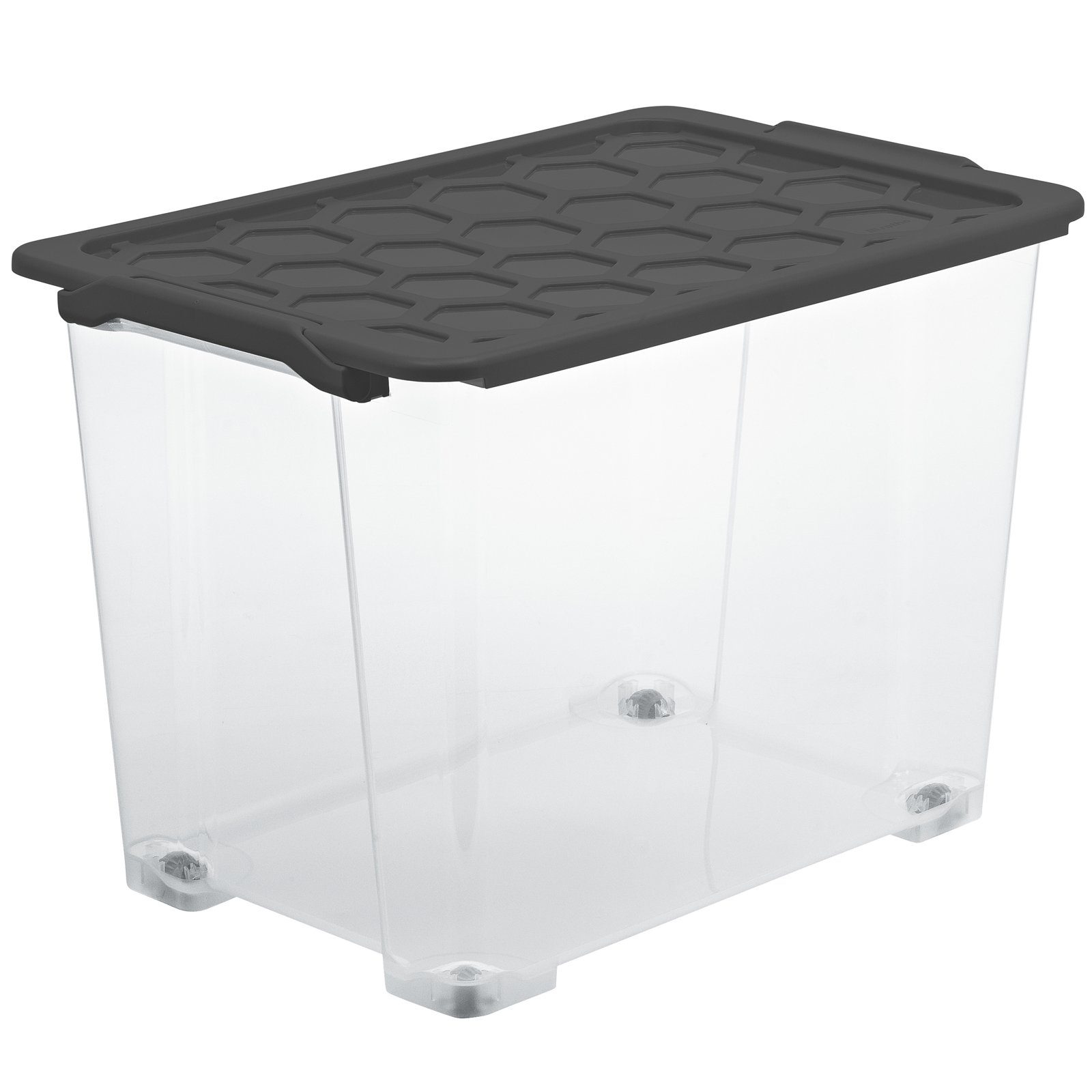 ROTHO Aufbewahrungsbox Evo Safe Keeping Aufbewahrungsbox 65l mit Deckel und Rädern, lebensmittelechter Kunststoff (PP) BPA-frei