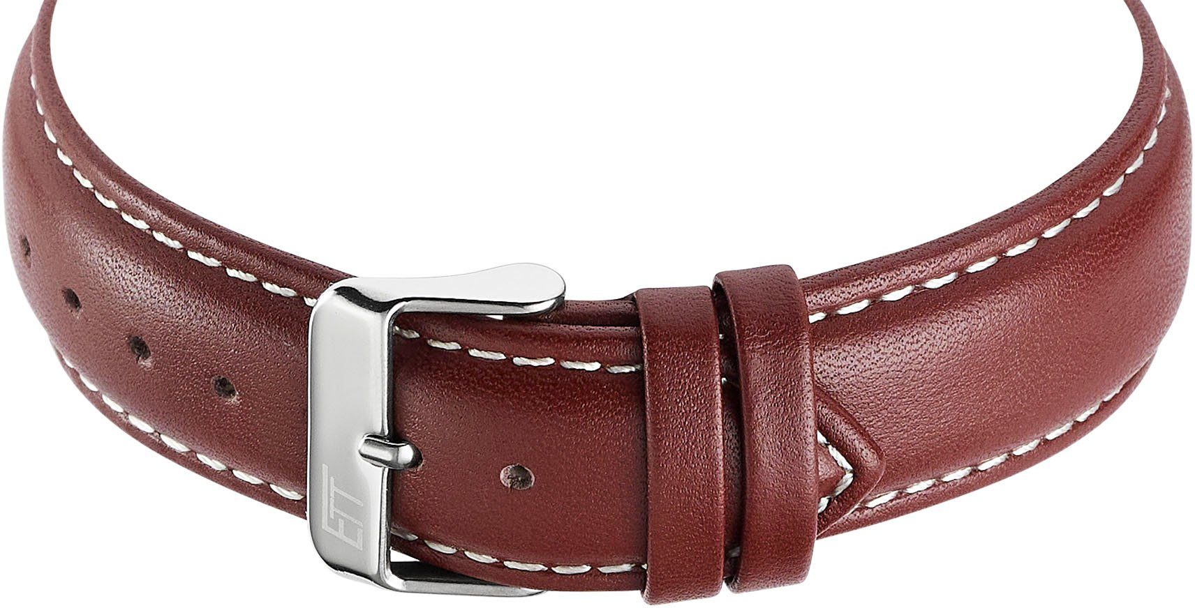 ETT Funkuhr Gobi EGS-11251-12L, Armbanduhr, Herrenuhr, Datum, Solar, Lederarmband