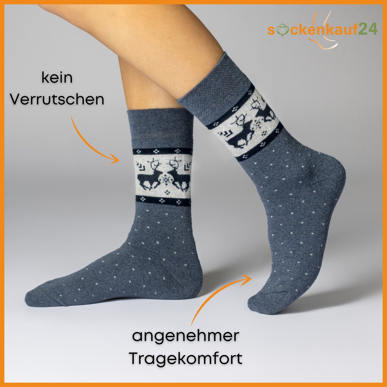 sockenkauf24 Thermosocken Damen warme Wintersocken Vollfrottee aus Baumwolle mit Komfortbund (6-Paar, 39-42) mit Innenfrottee - 11827
