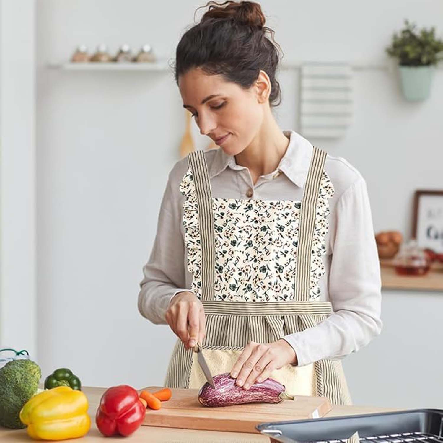 Agger Kochschürze 1 Stück Schürze mit Taschen, Verstellbare Küchen Schürze – Bild 4 von 5