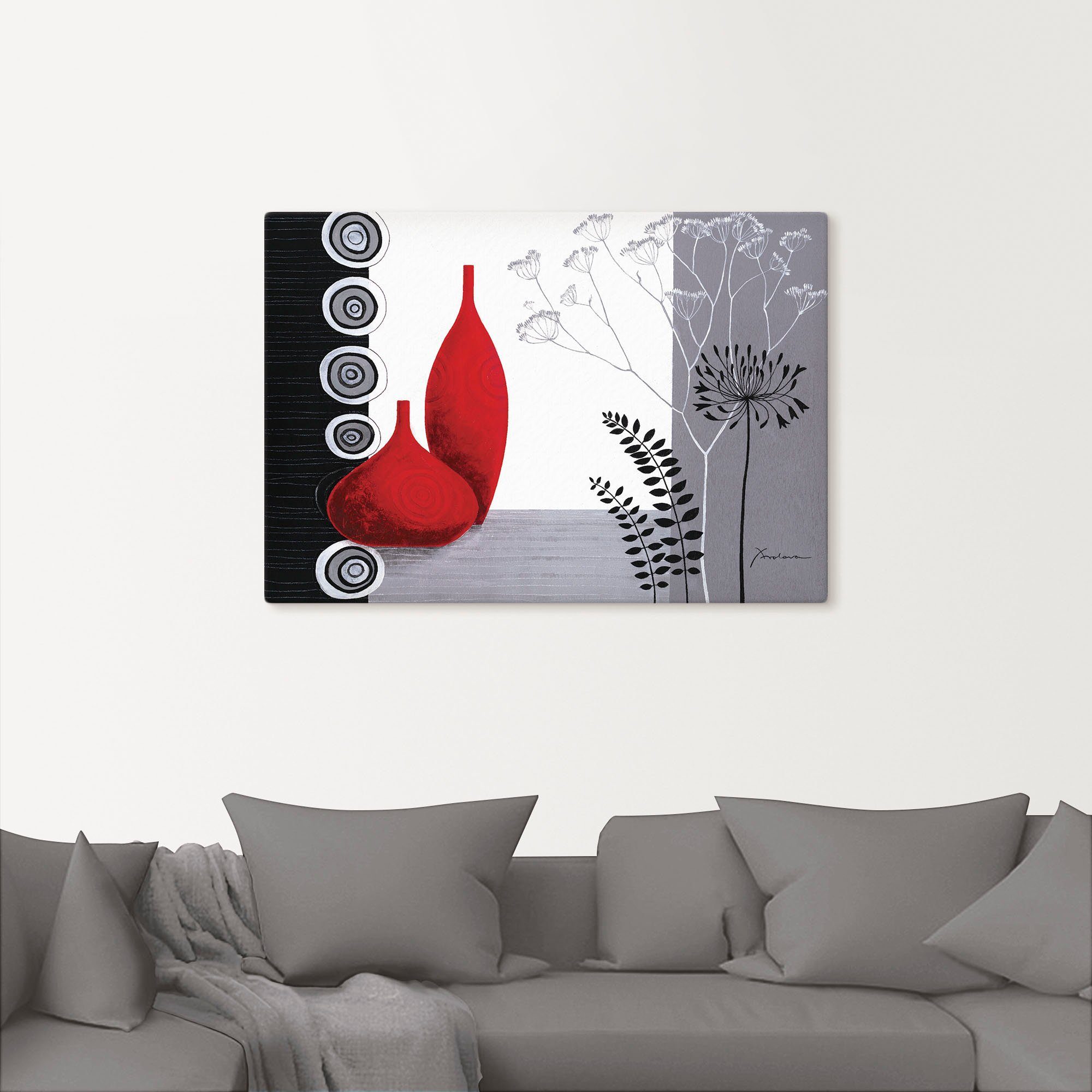 Artland Wandbild Rote Vasen, Vasen & günstig online kaufen