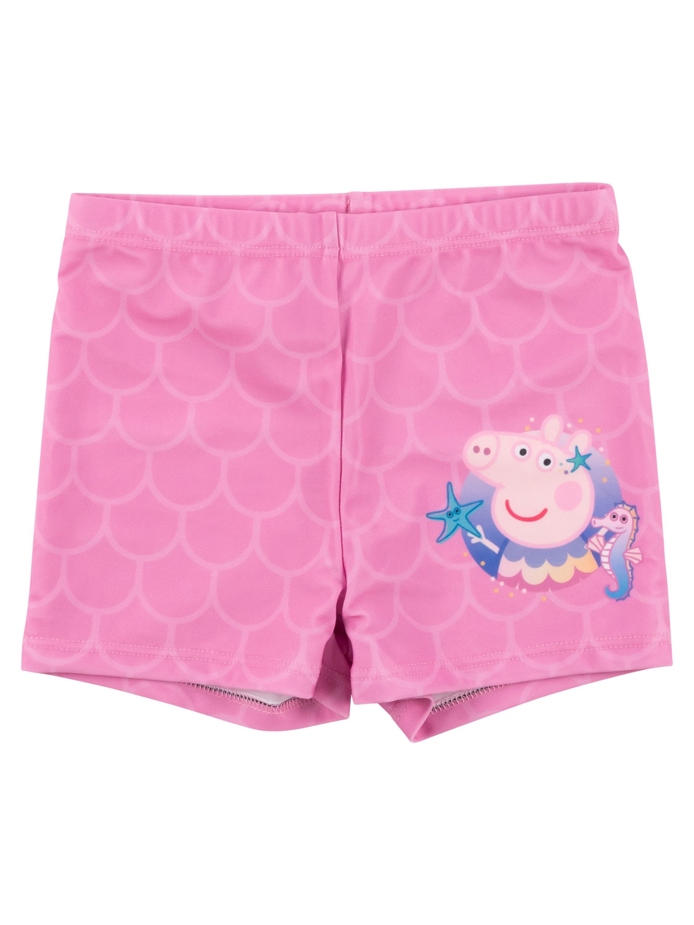 United Labels® Badeanzug Peppa Wutz Schwimmset UV-Schutz 30 Badeanzug langarm Shirt Zweiteiler