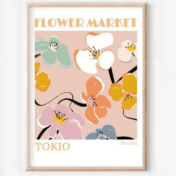 homestyle-accessoires Poster Bilder Bilderset Wandbilder FLOWER MARKET 3er Set Print, Ohne Bilderrahmen