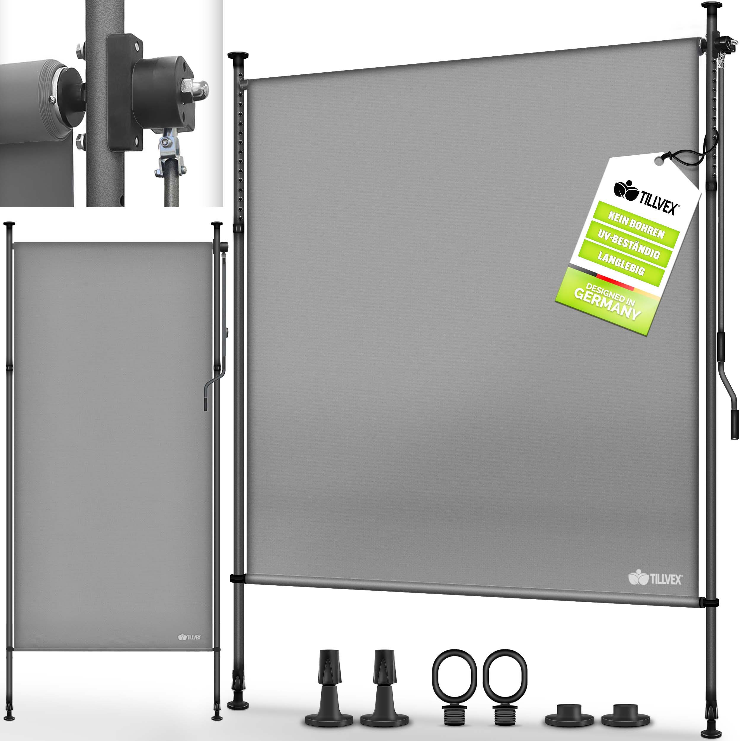 tillvex Klemmmarkise tillvex© Klemmmarkise Senkrechtmarkise Außen Balkon (S günstig online kaufen