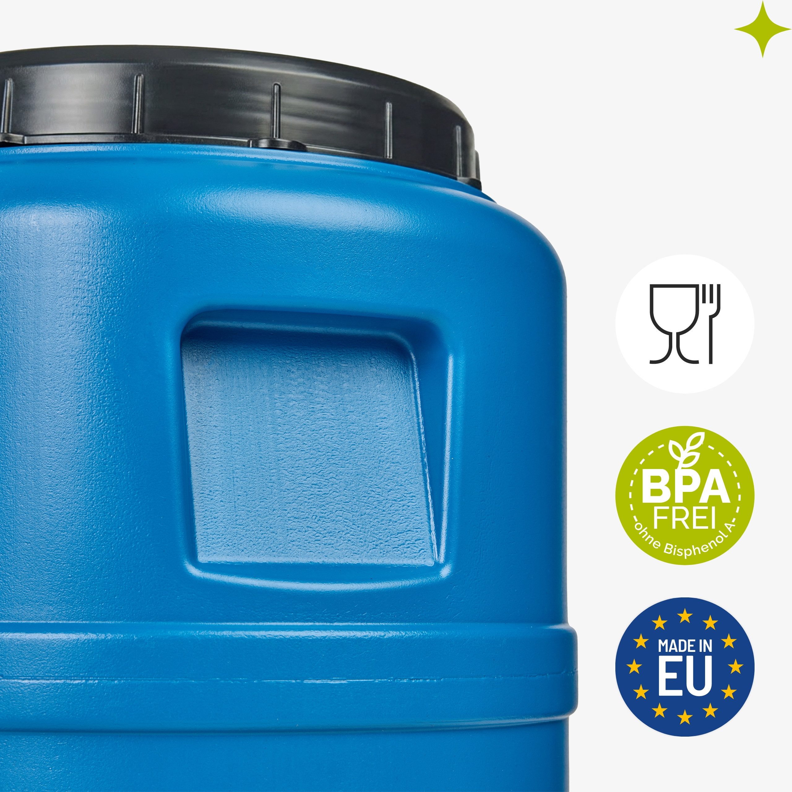 Garronda Regentonne 20 L Weithalsfass aus HDPE Kunststofffass und Wasserbehälter GD-0186, 20 l, (1-tlg., ohne Hahn) – Bild 4 von 5