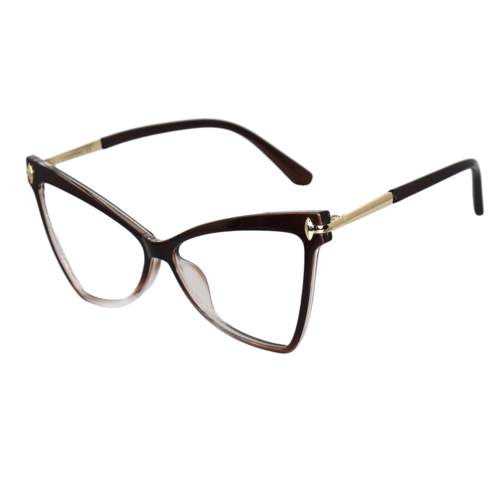 LUXXADA Sonnenbrille (Damen Brille Computerbrille Große Katzenaugen Gläser Blau Licht Filter) Gläser Anti Blue Light PC Brille Gamingbrille