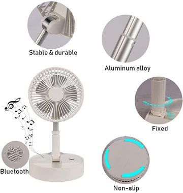 BIGTREE Tischventilator Tragbarer Standventilator mit Fernbedienung,leise