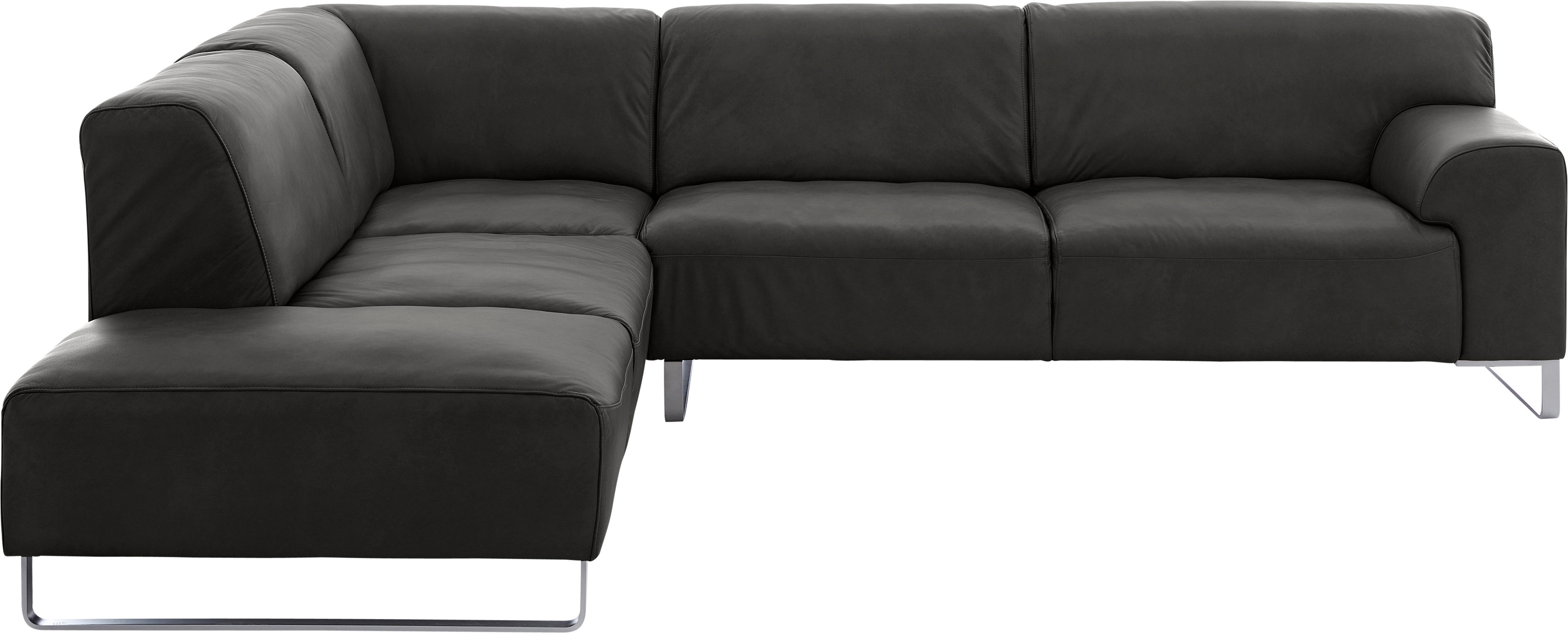 W.SCHILLIG Ecksofa ALESSIO Breite 271cm, bequem, elegant, L-Form, hochwertiger Metallbügelfüß, Long-Life-Leder