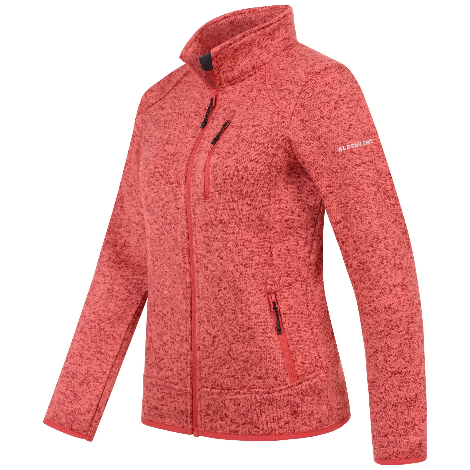 Alpenwert Fleecejacke Fleecejacke Damen – Outdoor- & Freizeitjacke, Weich und Atmungsaktiv Ideal als Outdoorjacke oder wärmende Midlayer