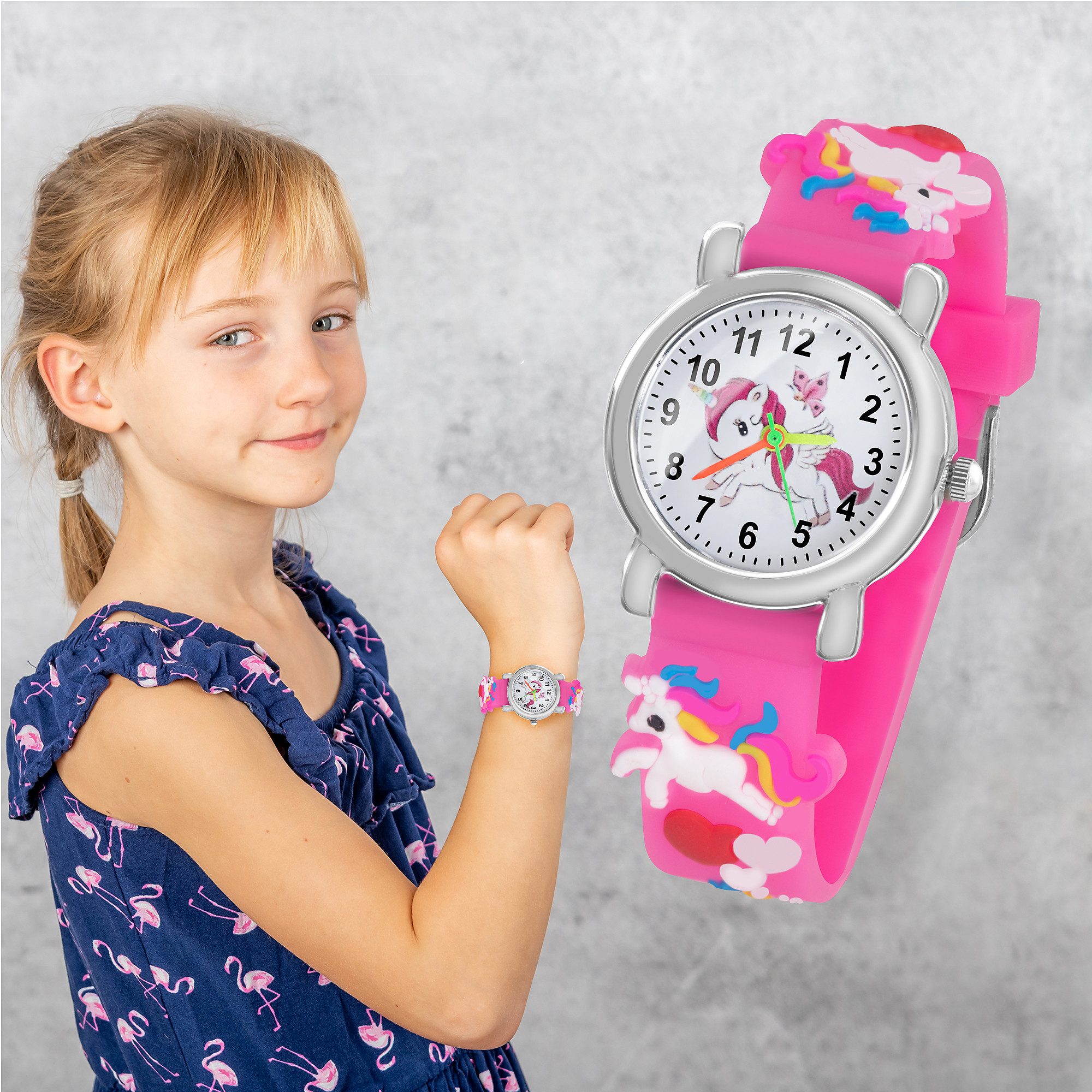 Taffstyle Quarzuhr Kinder Armbanduhr Einhorn Silikonuhr für Mädchen und Jungen, (Mädchen Jungen Sportuhr Bunte Kinderuhr Farbige Lernuhr Silikonuhr Süß)