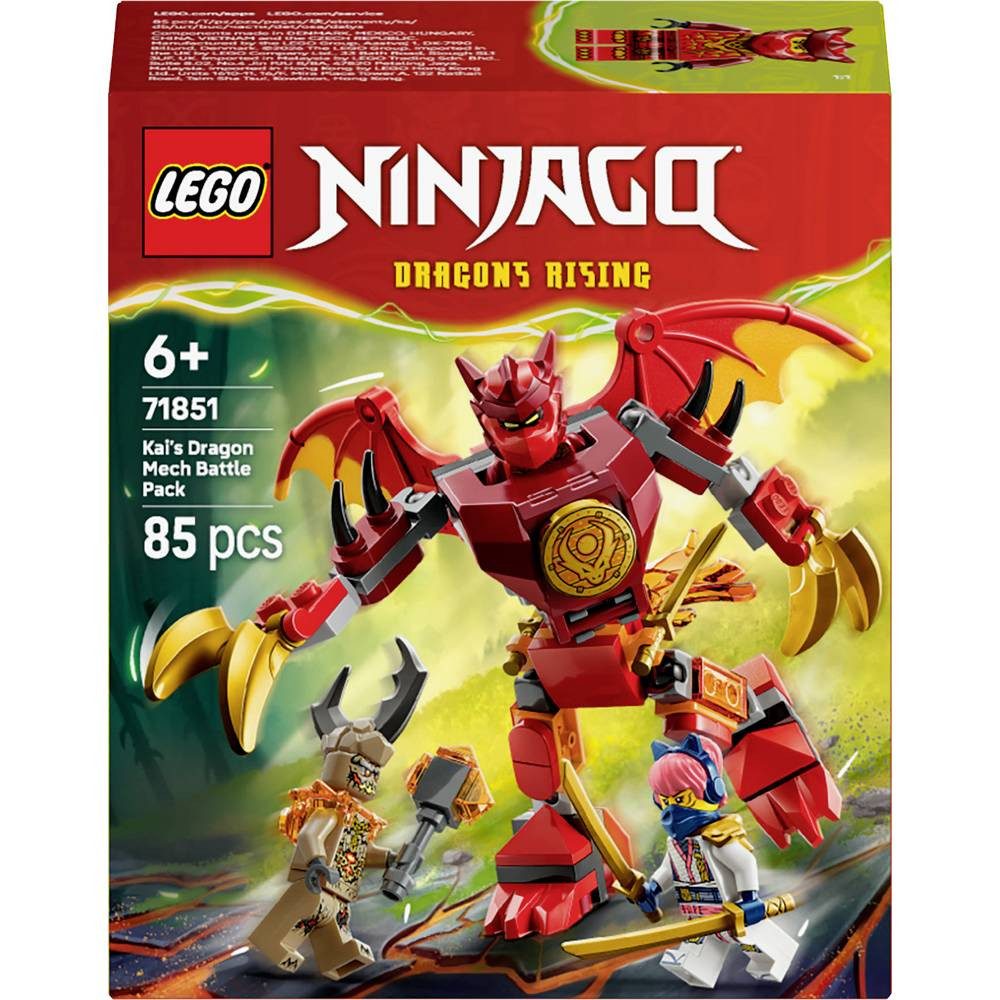 LEGO® 71851 LEGO® NINJAGO Kais Drachen-Mech Battle Set (71851) Konstruktionsspielsteine