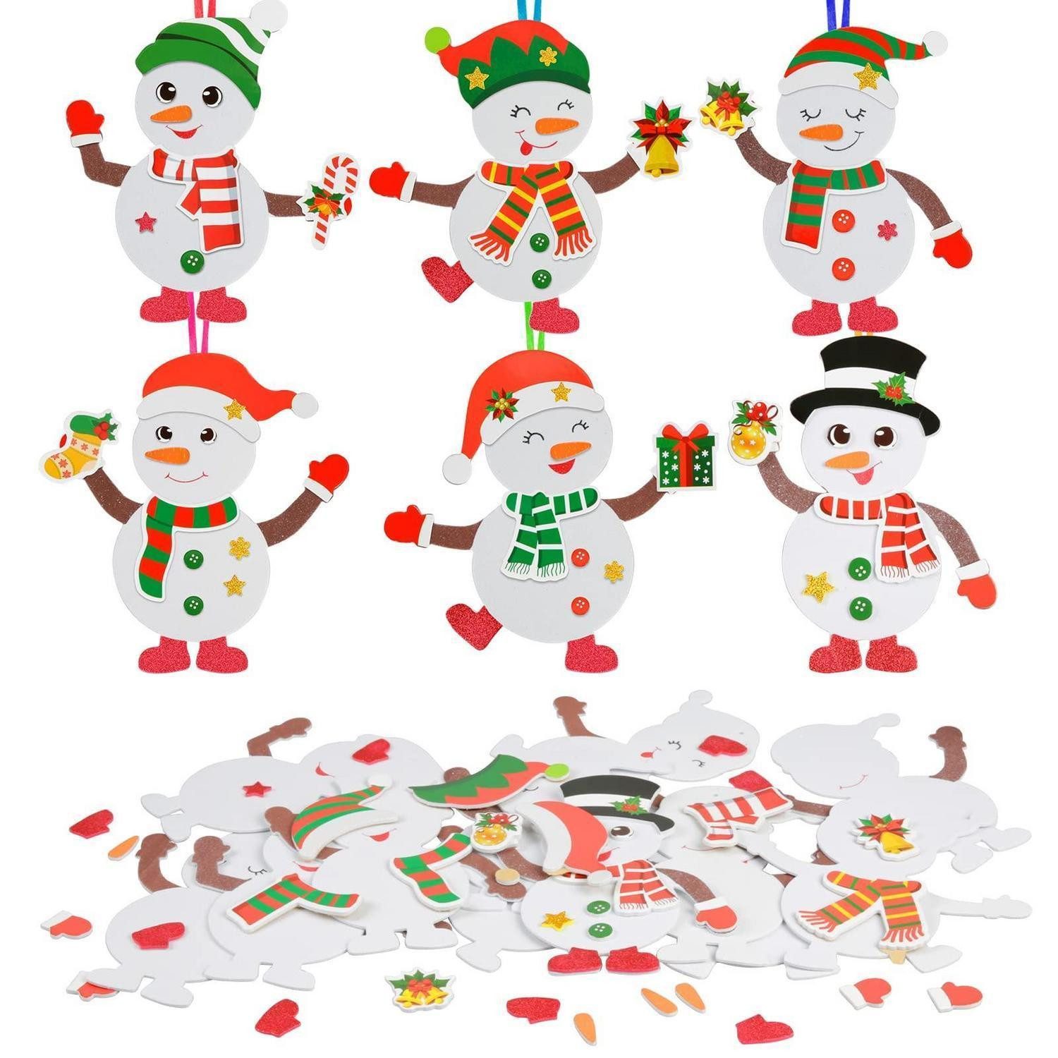 LuxusKollektion Kreativset Bastelset Schneemann 12er Set Kinder Kreativ Weihnachten