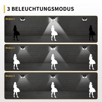 LifeImpree LED Solarleuchte, 3 Lichtmodi Wandleuchte mit Bewegungssensor