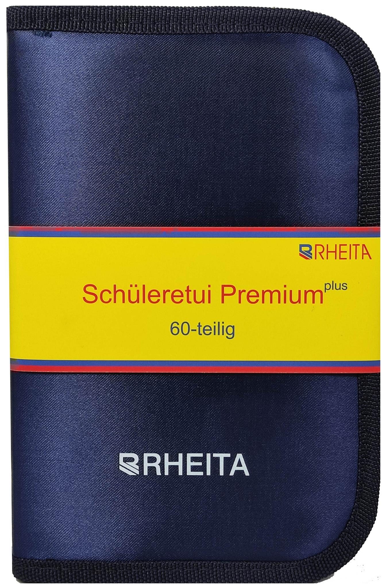 Rheita Federmäppchen Rheita Schüleretui Premium, 60-teilig, farblich sortiert, abwaschbares