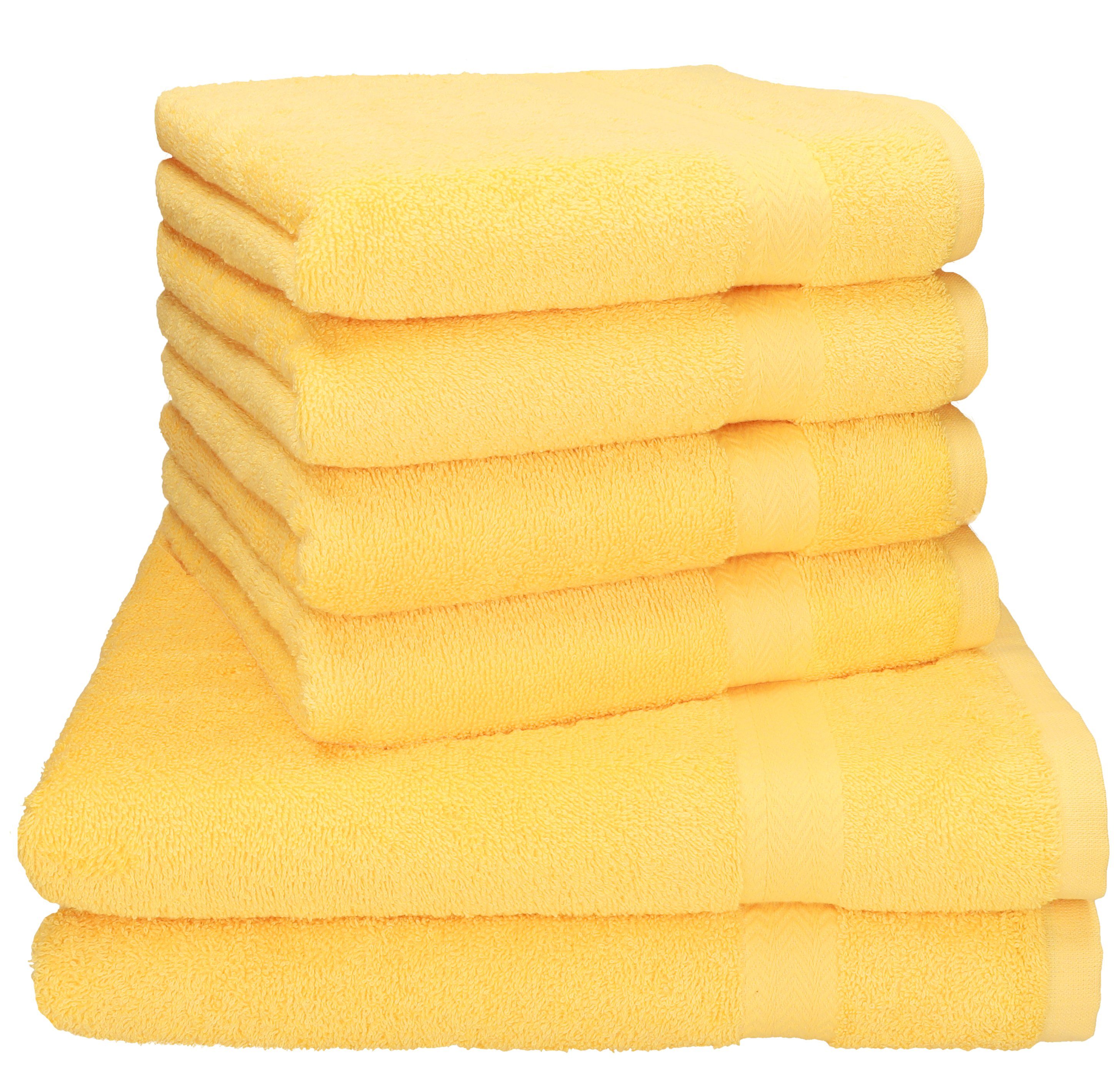 Betz Handtuch Set Betz PREMIUM Handtuch-Set -6 teiliges Handtücher-Set-100% Baumwolle, 100% Baumwolle, (6-tlg) gelb