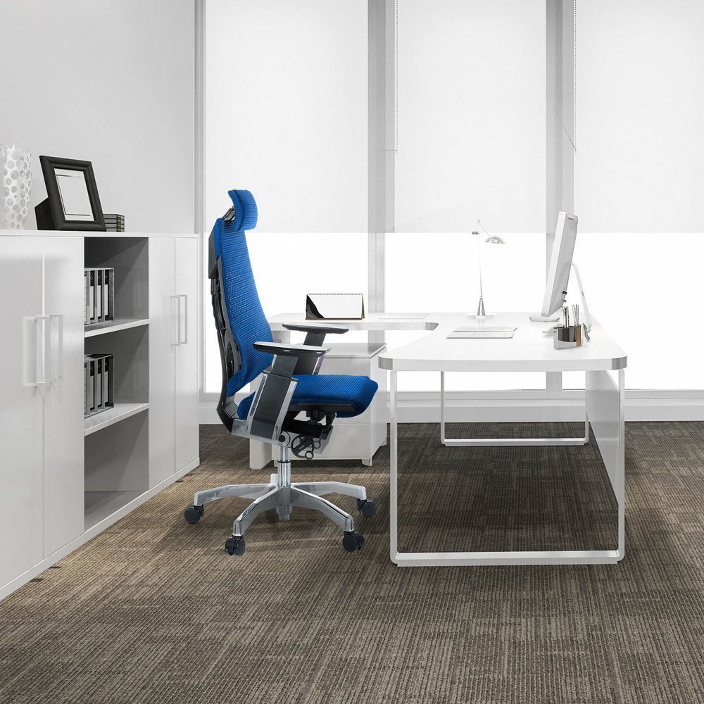 High Schreibtischstuhl End ergonomisch Blau hjh PRO Netzstoff Bürostuhl GENIDIA Drehstuhl OFFICE St), (1