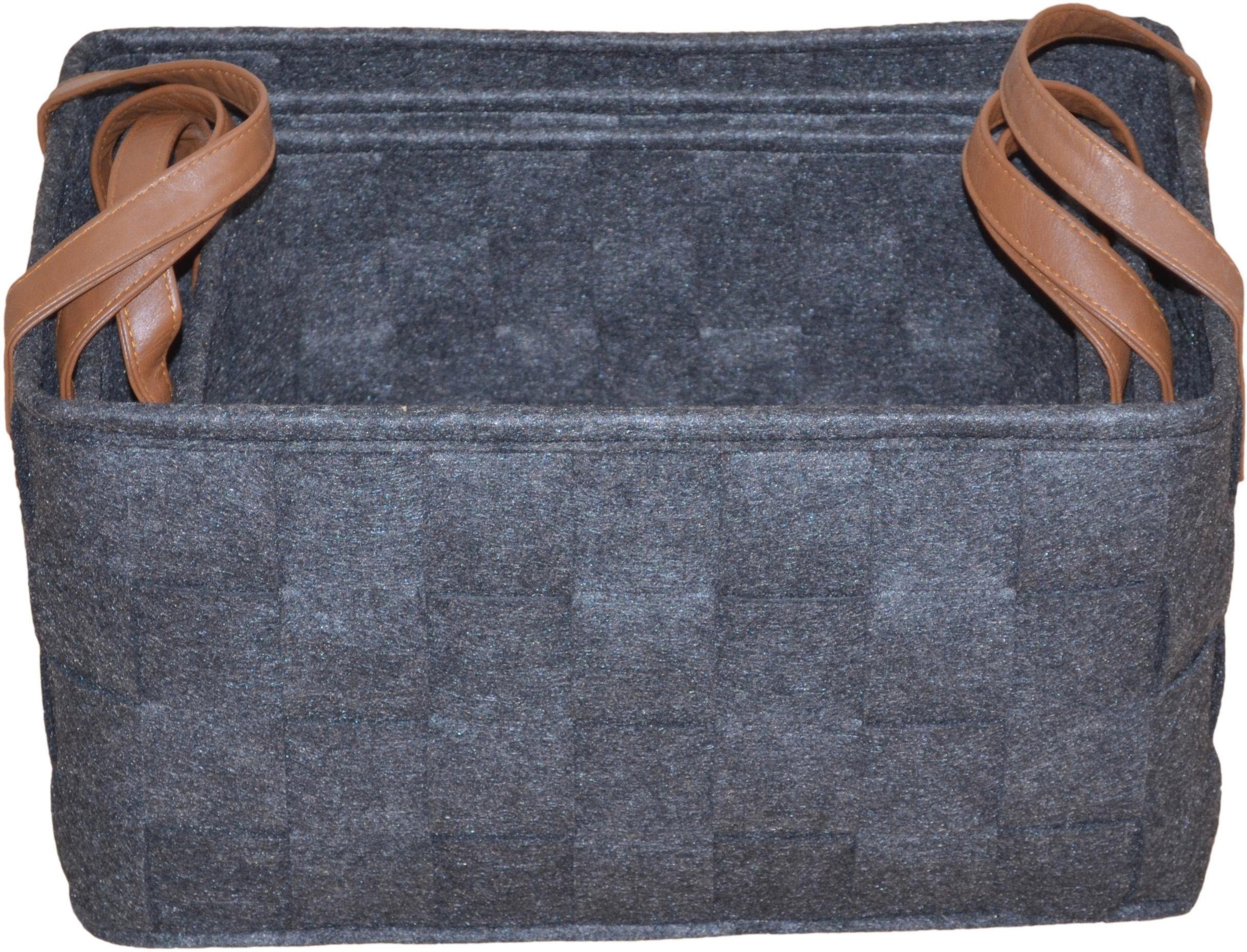 HOFMANN LIVING AND MORE Organizer (Set, 3 St), in Filzoptik, mit Tragegriffen aus Kunstleder