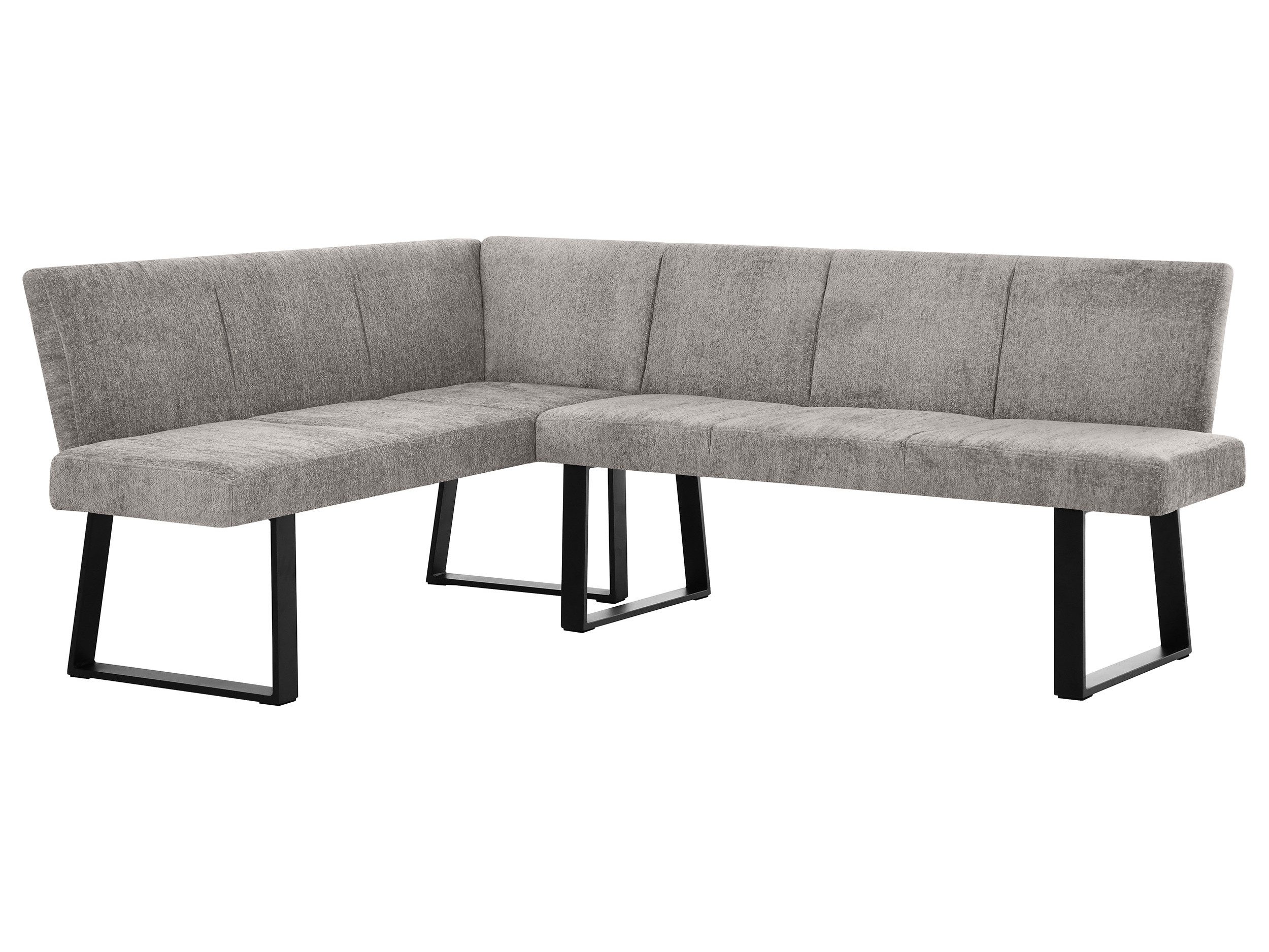 Beautysofa Eckbank VELTO (schwarzen Metallbeinen und bequemer Polsterung, Eckbank mit Stoff Raven), moderne Küchenbank und Esszimmer