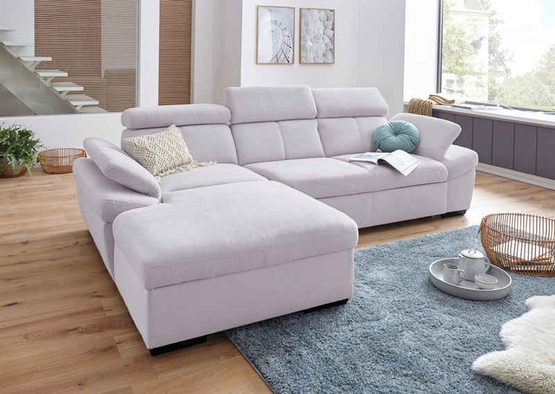 exxpo - sofa fashion Ecksofa Salerno, inklusive Kopfteil- und Armteilverstellung, wahlweise mit Bettfunktion