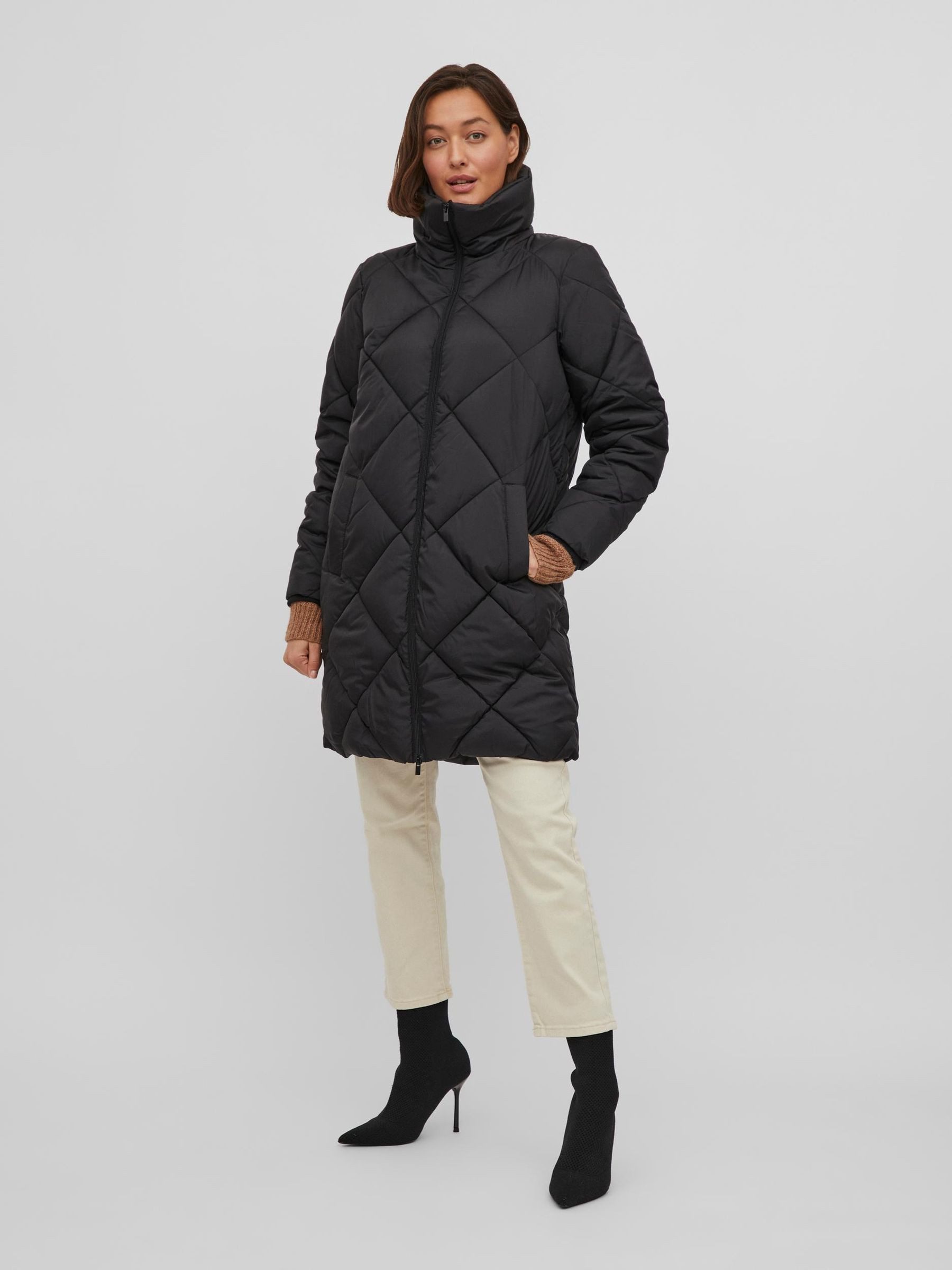 Vila Winterjacke Langes Design Puffer Stepp günstig online kaufen