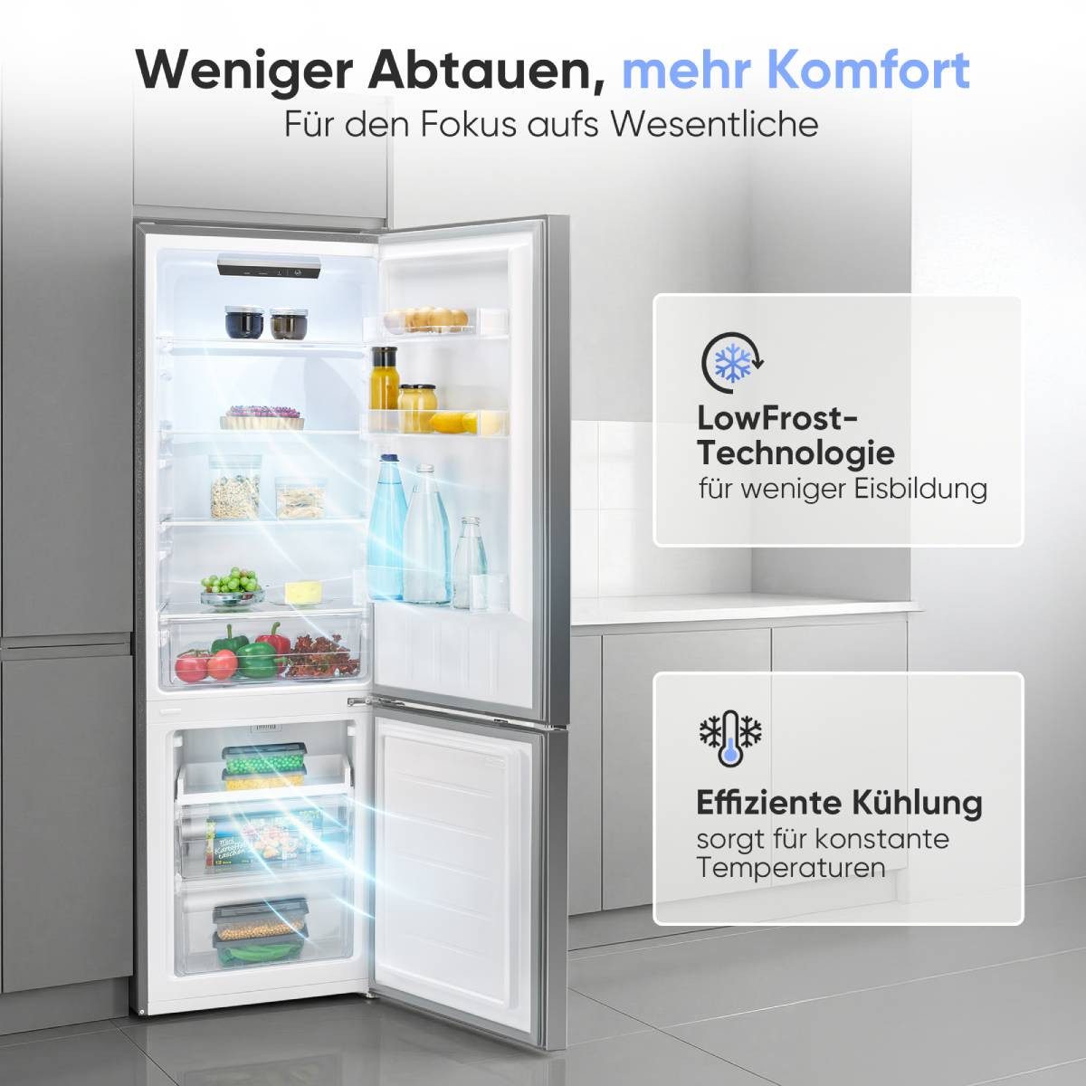 BOMANN Kühl-/Gefrierkombination KG 7369, 176 cm hoch, 54 cm breit, Energieklasse C, 176cm, LowFrost – Bild 3 von 5