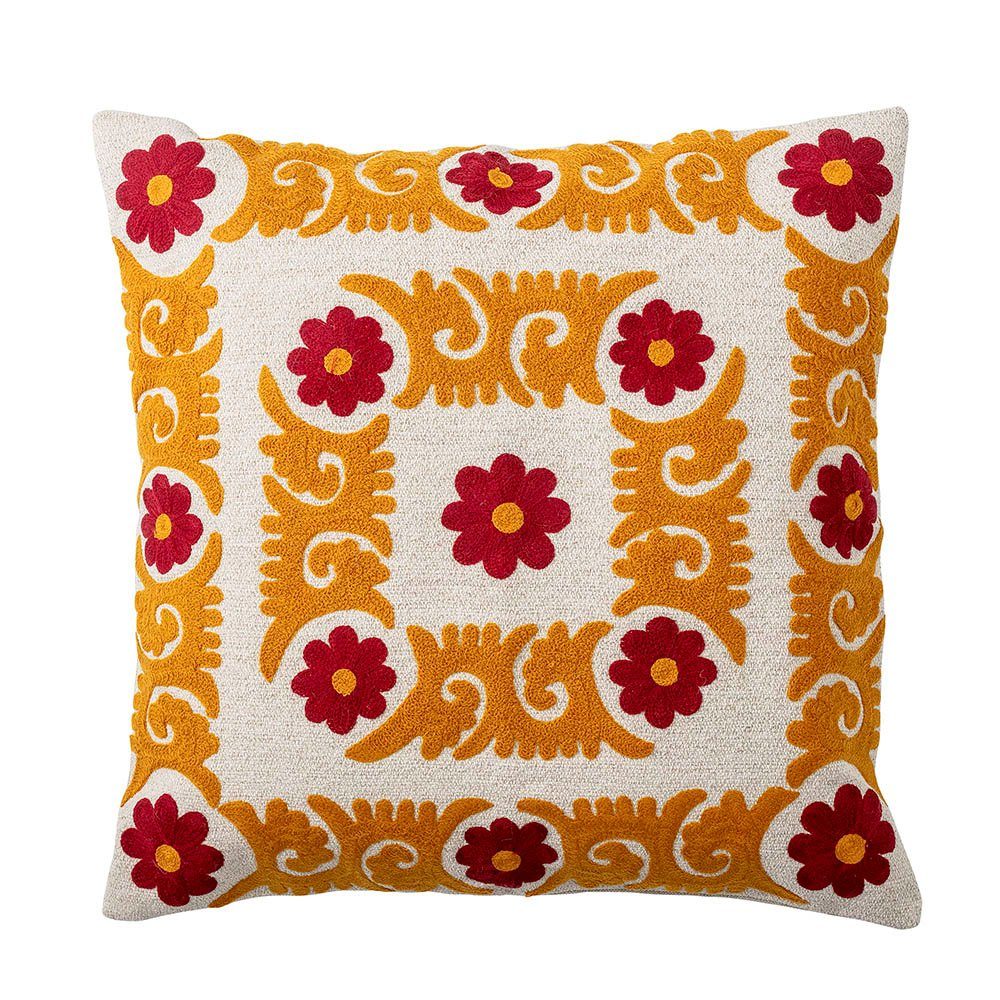 Bloomingville Sofakissen 50x50 cm Blumen mehrfarbig Baumwolle, (1 St)