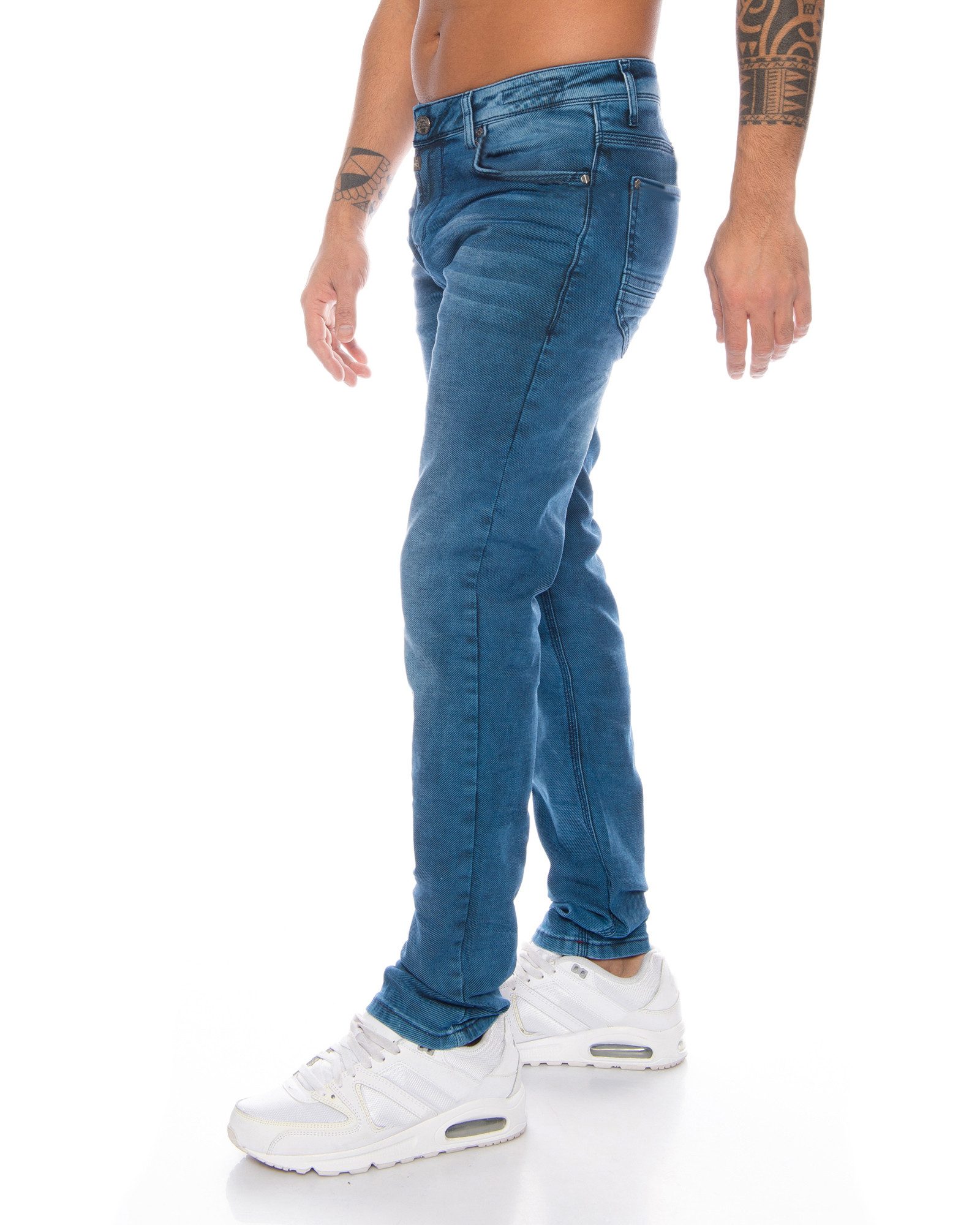 Cipo & Baxx Slim-fit-Jeans Herren Jeans Hose mit ausgfallenem Label Nahtdes günstig online kaufen