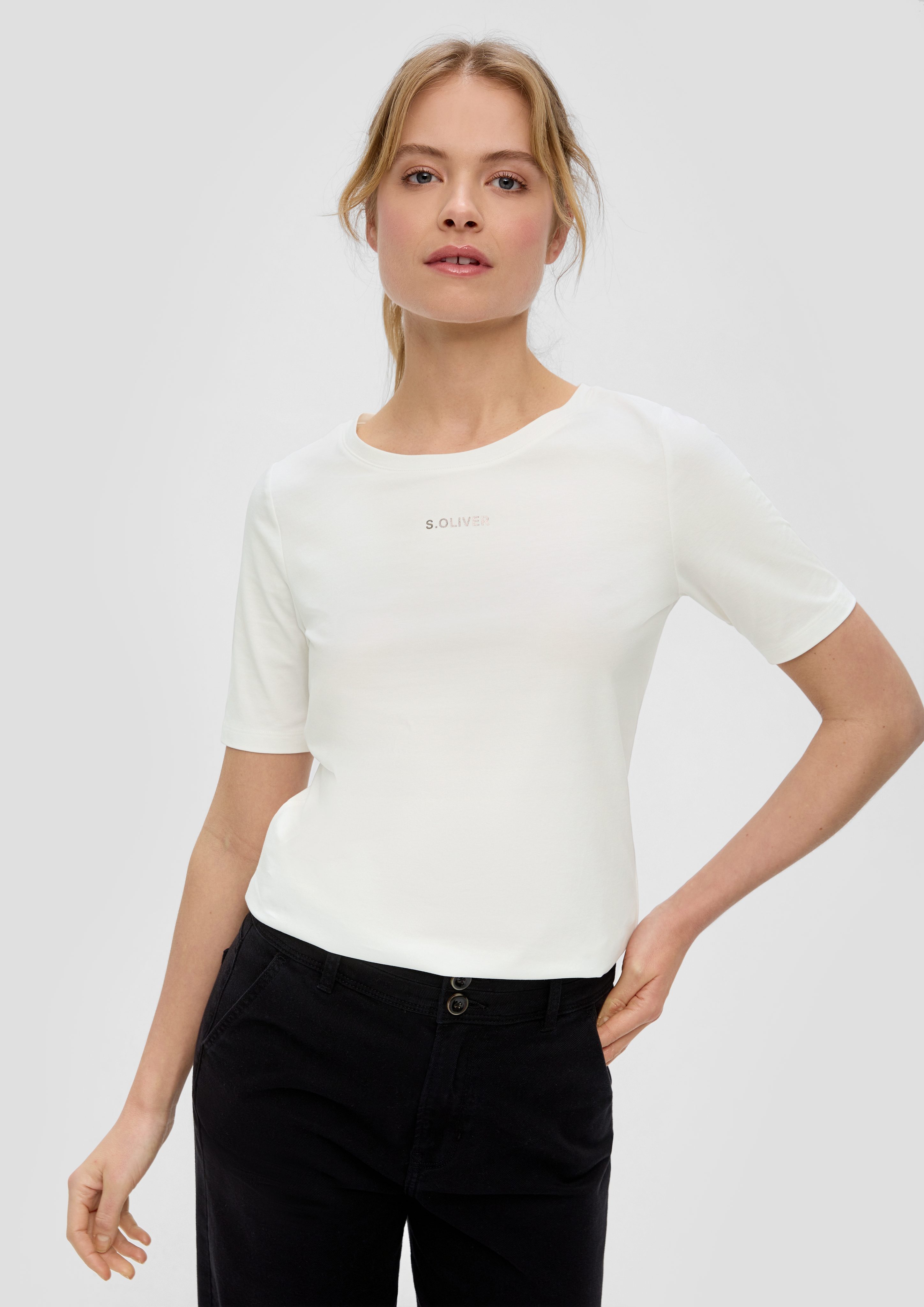 Kurzarmshirt T-Shirt mit Logoprint