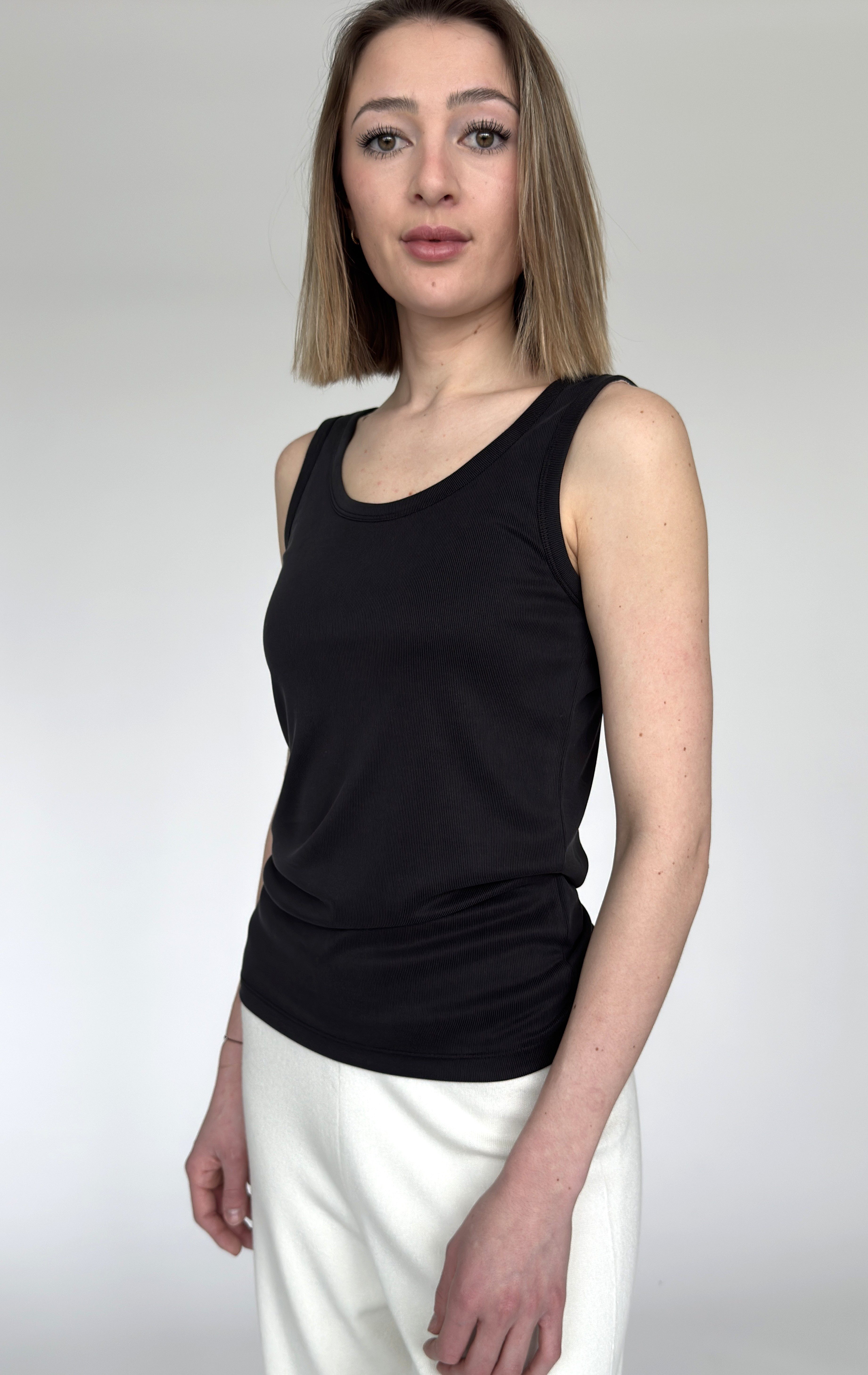 Zuckerwatte Tanktop Rippstrickoptik aus weicher Modal günstig online kaufen